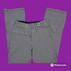 Vintage Monochrome Checkered Stretch Trouser Pants